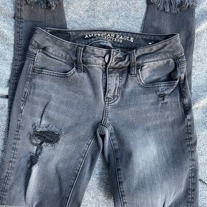 American eagle black distressed jeans